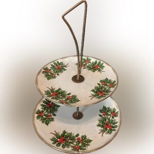 Vintage 2 tiered tray